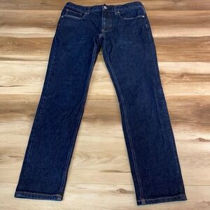 Everlane Uniform Mens Skinny Jean Dark Wash Organic Cotton Denim 32x30 Indigo